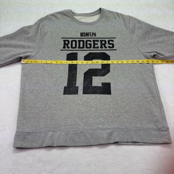 Aaron Rodgers #12 NFLPA Player Issued Crewneck Sweatshirt FANATICS Gray XXL 2XL - Picture 7 of 8